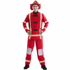 Disfracesjarana Disfraz De Bombero Rojo Para Hombre
