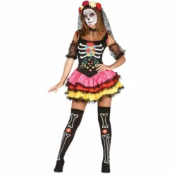Disfracesjarana Disfraz De Catrina Colores Para Mujer