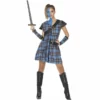 Disfracesjarana Disfraz De Guerrera Escocesa Azul Para Mujer