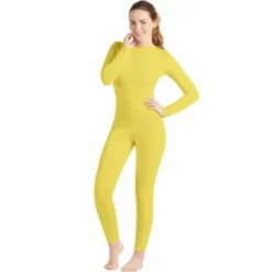 Disfracesjarana Disfraz De Maillot Amarillo Spandex Para Mujer