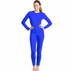 Disfracesjarana Disfraz De Maillot Azul Spandex Para Mujer