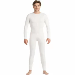 Disfracesjarana Disfraz De Maillot Blanco Spandex Para Hombre