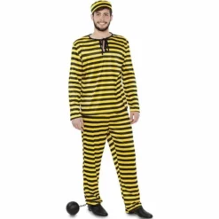 Disfracesjarana Disfraz De Preso Amarillo Para Hombre