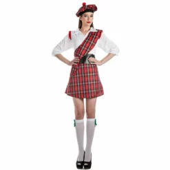 Disfracesjarana Disfraz De Escocesa Roja Para Mujer