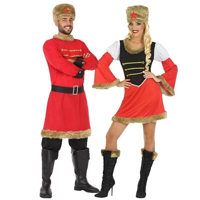 Disfracesjarana Pareja Rusos Rojos Adulto 1 Disfracesjarana Pareja Rusos Rojos Adulto