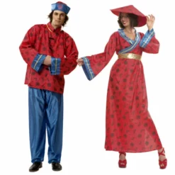Disfracesjarana Pareja Chinos Rojos Adulto