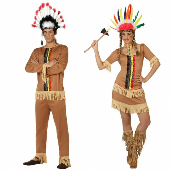 Disfracesjarana Pareja Jefes Indios Marrones 1 Disfracesjarana Pareja Jefes Indios Marrones